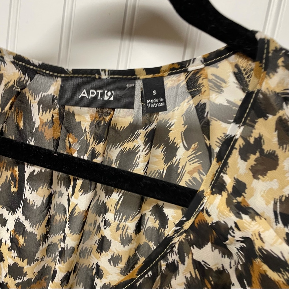 Apt 9 Leopard Print Sheer Blouse Size Small - image 3